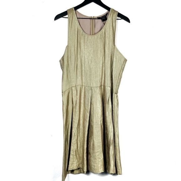 Armani Exchange Gold Metallic Short Dress NWT 12 - Picture 11 of 16